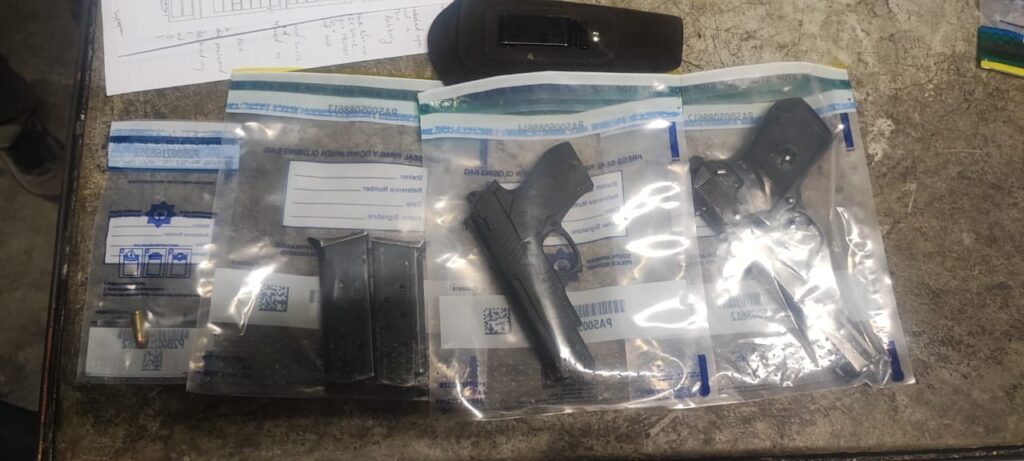 A firearm found on the suspects 
