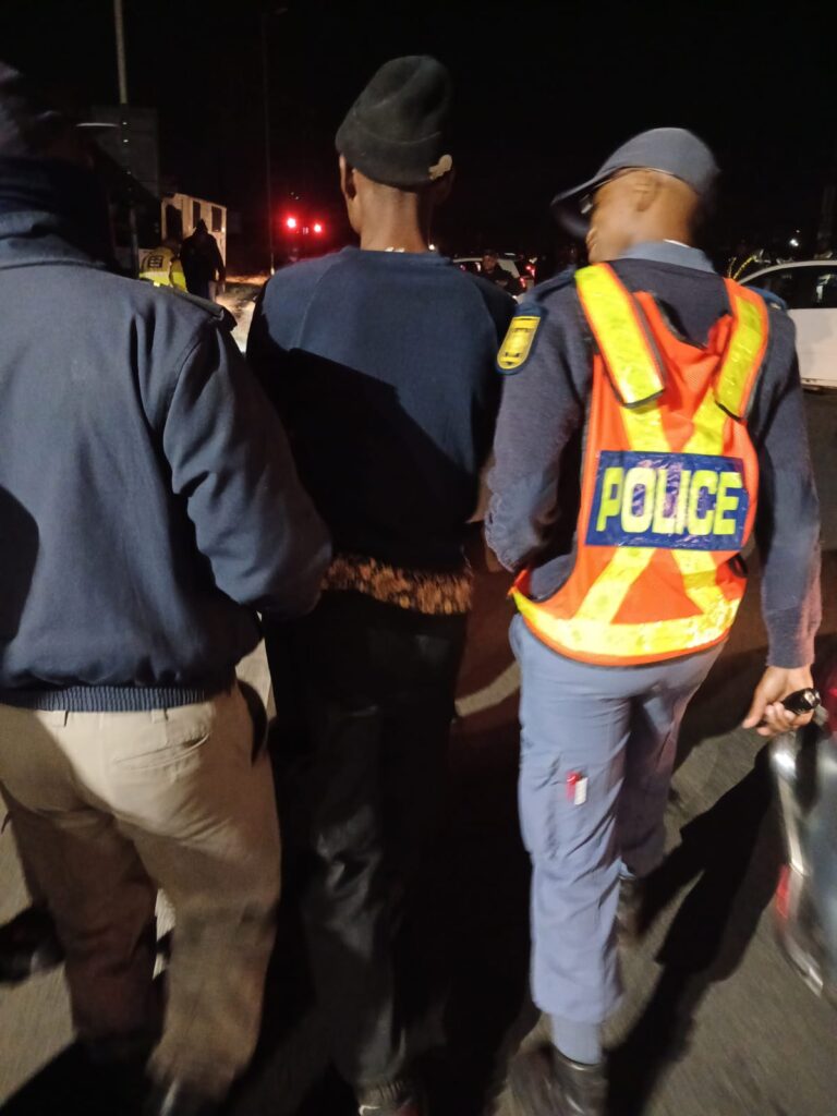 Suspect arrested during Operation Shanela photo supplied 