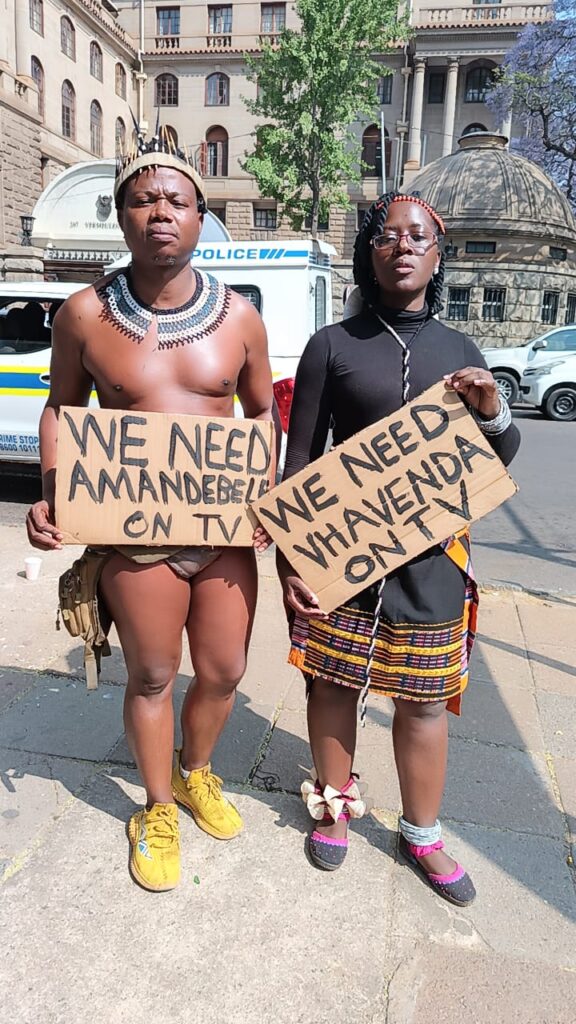 Aggrieved members of the Amandebele, Tsonga and Venda communities marched to the Department of Sports, Arts and Culture (DSAC)