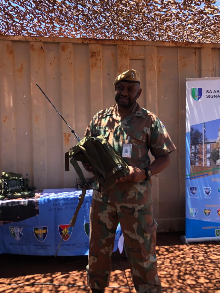 Lieutenant Colonel Ndlovu explains the South African Army Signal Formation Photo by Zinhle Bhuda