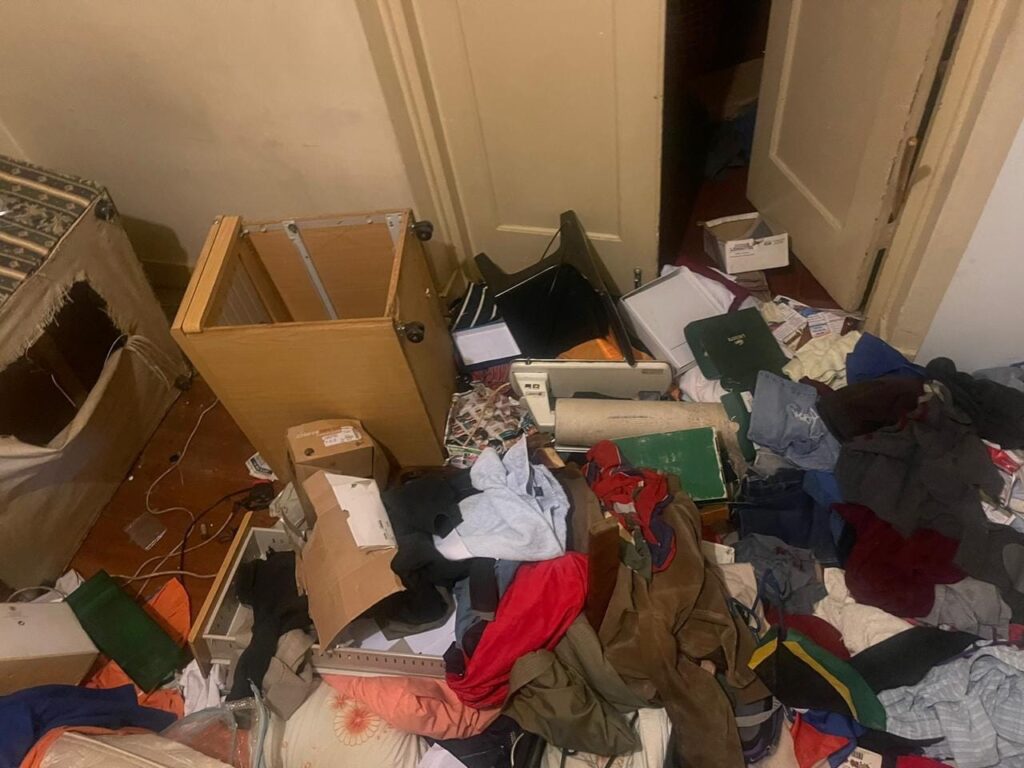 Emmanuel Mbense's house after it was ransacked