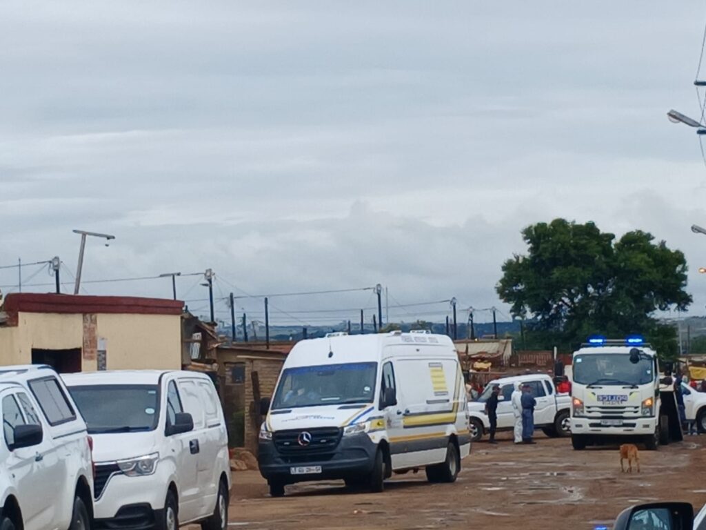 The Bekkersdal  crime scene law enforcement busy gathering evidence photos by SAPS