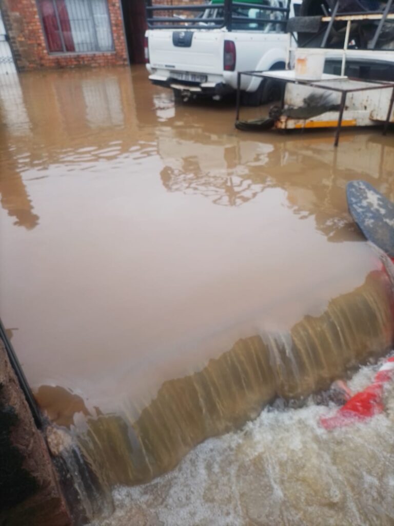A flooded homestead in Olievenhoutbosch Extension 19, a person died photo supplied 