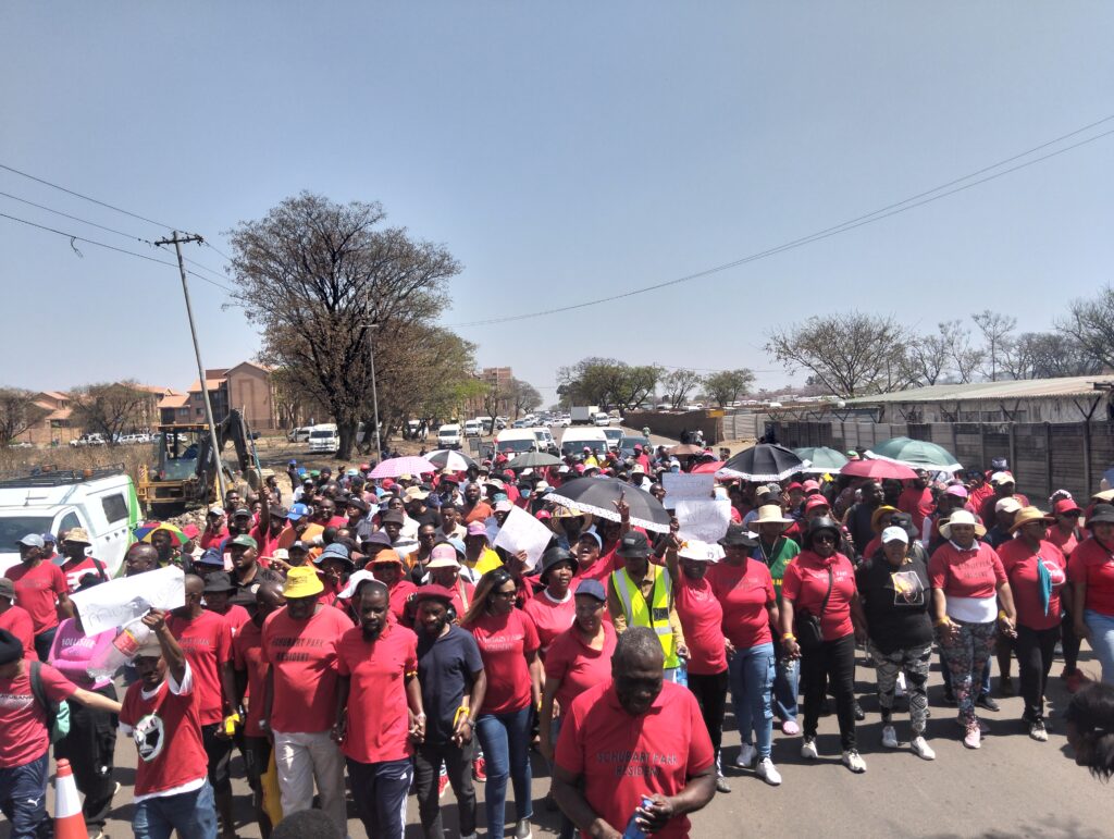 Schubart Park residents marching to Tshwane House to demand what rightfully theirs photo by Dimakatso Modipa 
