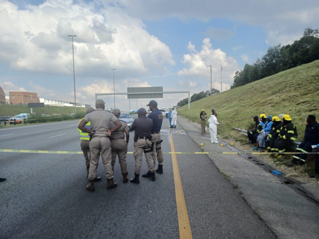 The crime scene shootout, on N12 road on Wednesday afternoon photo supplied