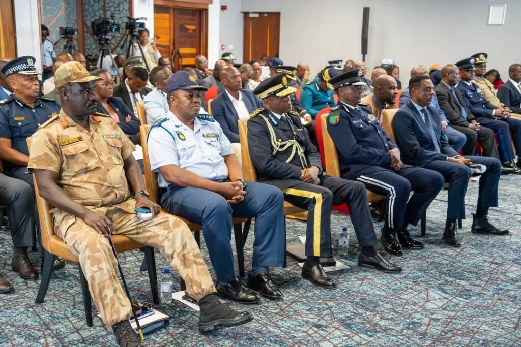 The National Commissioner of SAPS, General Fannie Masemola in Kasane, Botswana, attending a two-day high level consultative meeting on transnational organised crime photos supplied 