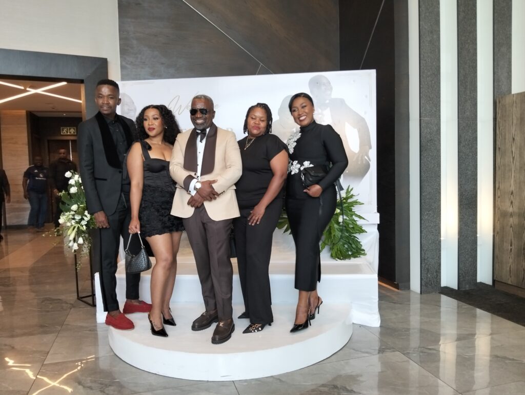 Stemmer Monageng and his children at the birthday party celebrating in Menlyn photo by Dimakatso Modipa 