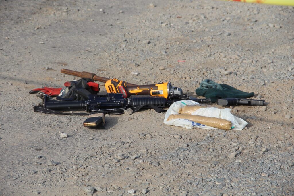 Law enforcement at the crime scene in Klerksdorp arrested seven suspects planning to bomb ATM photos supplied 