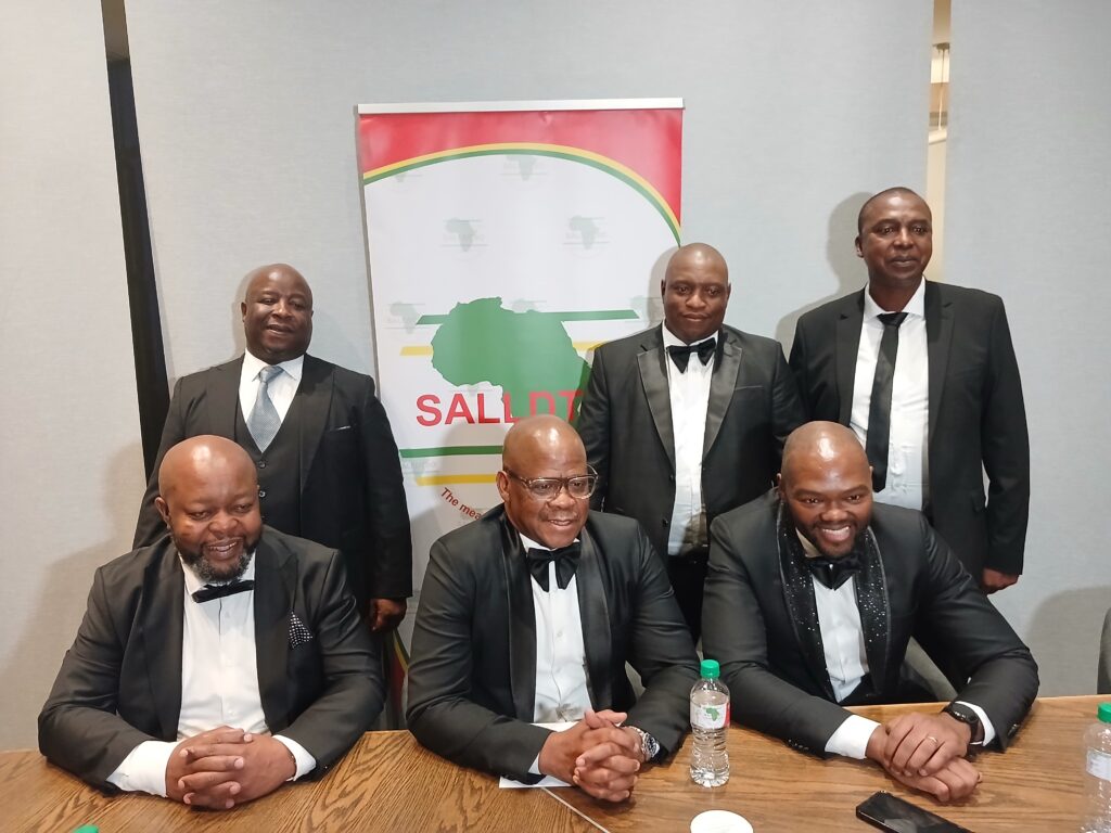 Front- from left to right: Andrew Sithole, Secretary in the office of the President of SALLDTBO; Joe Sibanyoni, President of SALLDTBO; Thulani Qwabe, Chairman of the SALLDTBO Business Committee Back from left to right: Hendrick Mogale, Deputy Chairman of SALLDTBO; Mr L Dlamini, additional member; Mr J Mokoena, additional member photo by Dimakatso Modipa 