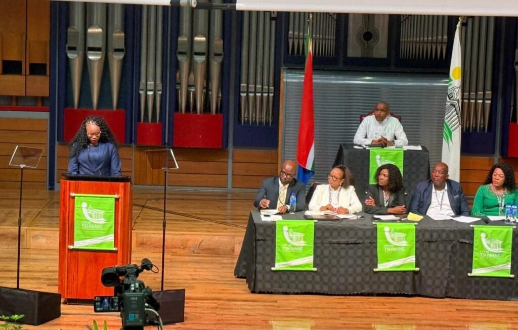 City of Tshwane Executive mayor Dr Nasiphi Moya deliver her Soca 2026 photo by Dimakatso Modipa