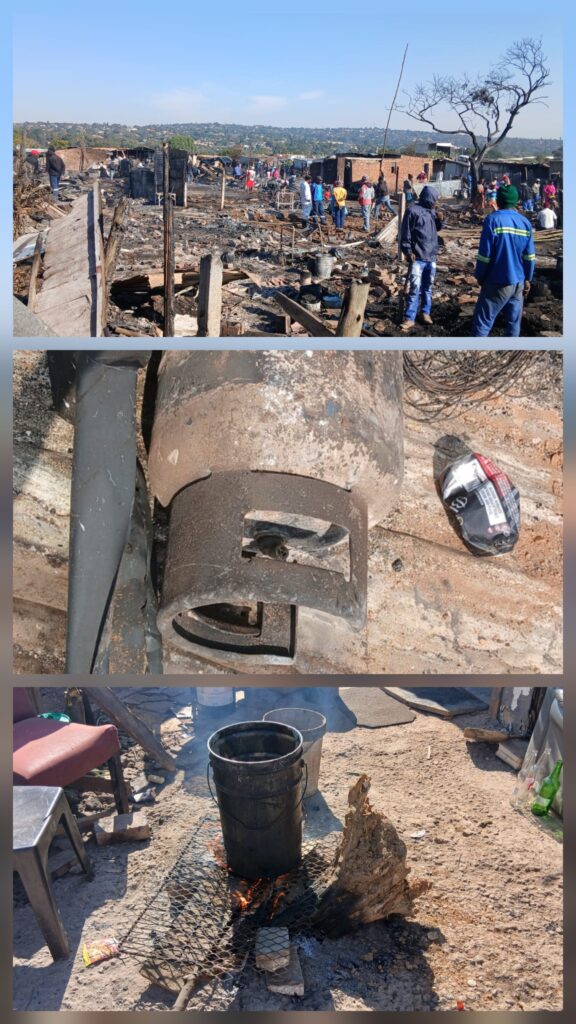 Plastic View Informal Settlement fire incident photos supplied 
