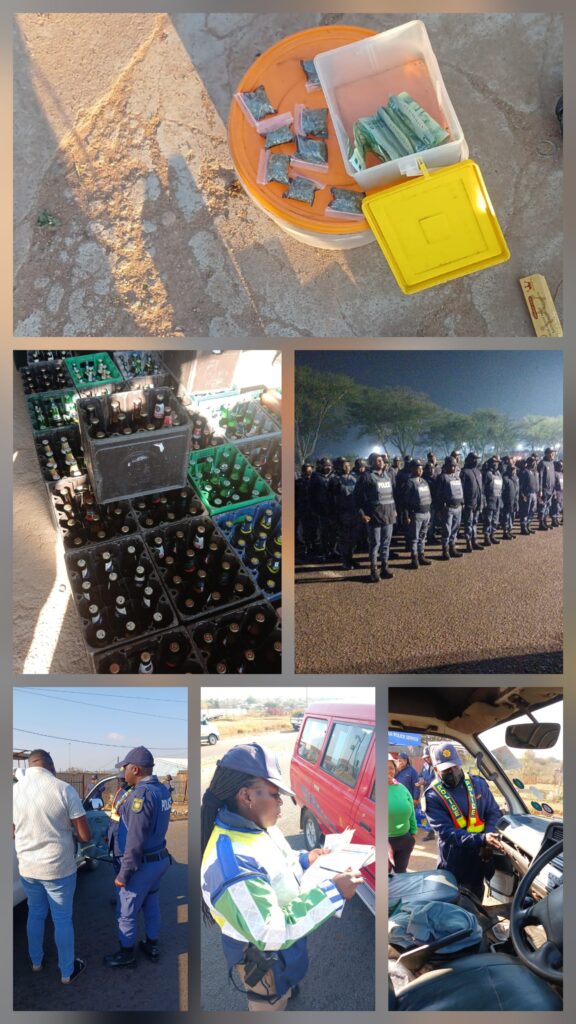 Tshwane district law enforcement at the road block in Mabopane photos supplied 