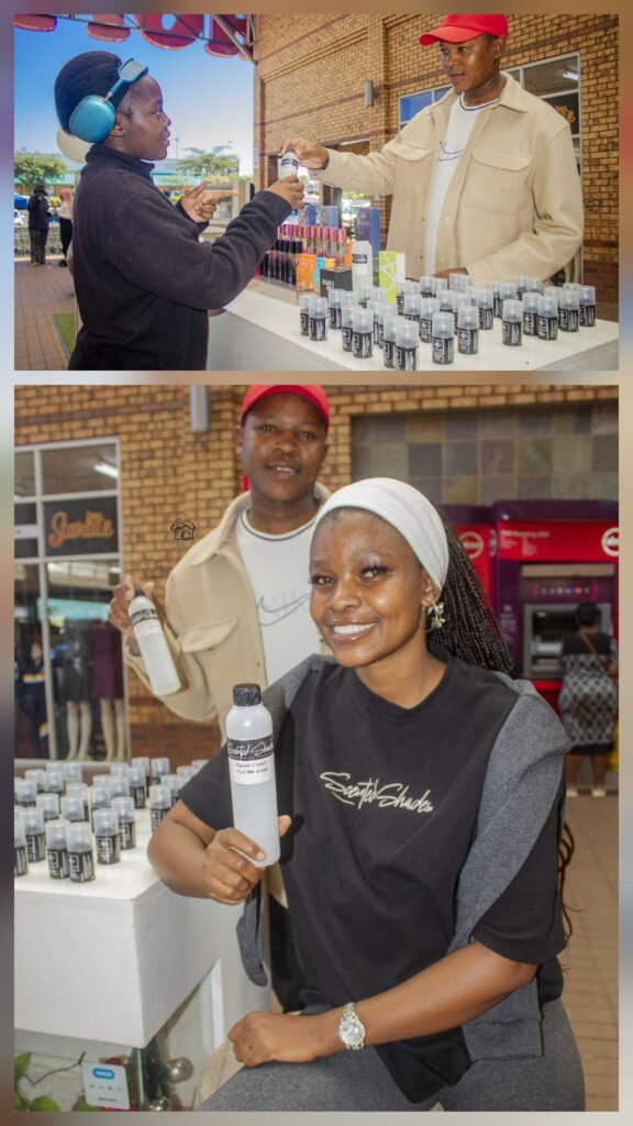 Pollet Lelaka with her assistant at one of her outlets,  Block XX Soshanguve.