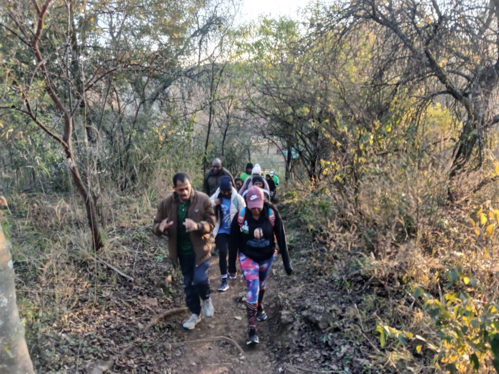 City of Tshwane executive mayor and ActionSA Mayoral candidate Dr Nasiphi Moya hiking with community members across Tshwane at Groenkloof photo by Dimakatso Modipa 