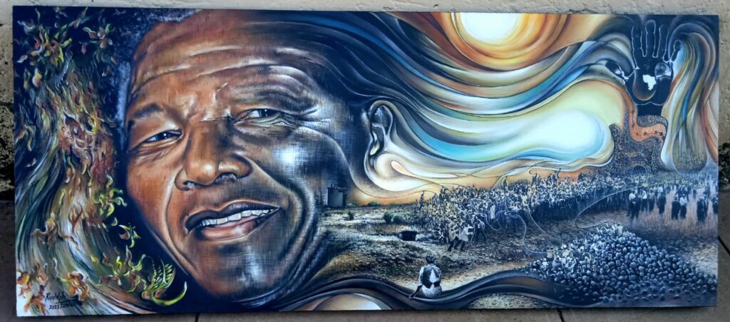 Portrait of Dr Nelson Mandela, the late global icon