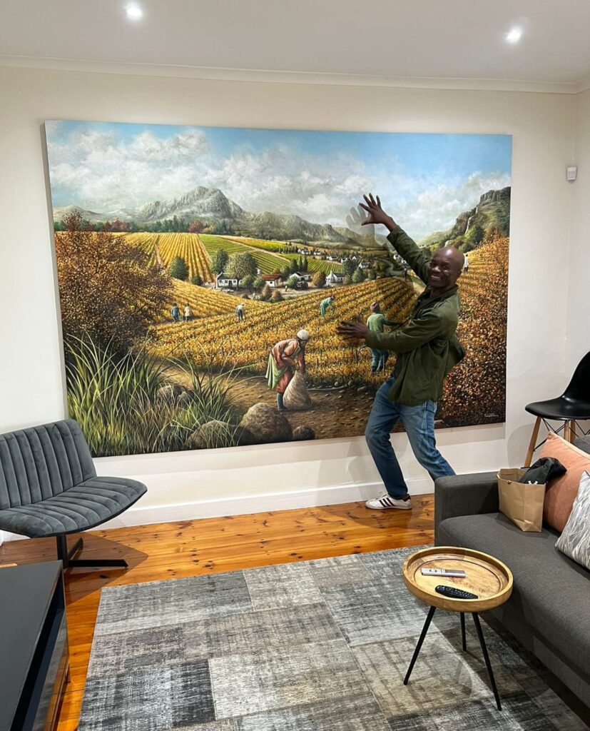 Rudi captured himself in a painting of his vineyard
