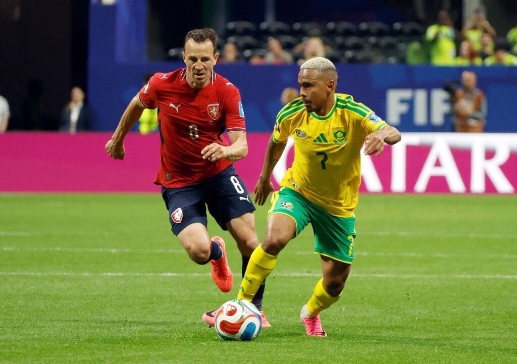 Bafana Bafana play against Czechia during the FIFA World Cup match today photo supplied 