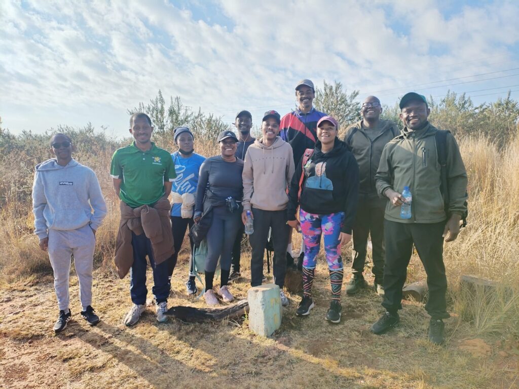 City of Tshwane executive mayor and ActionSA Mayoral candidate Dr Nasiphi Moya hiking with community members 