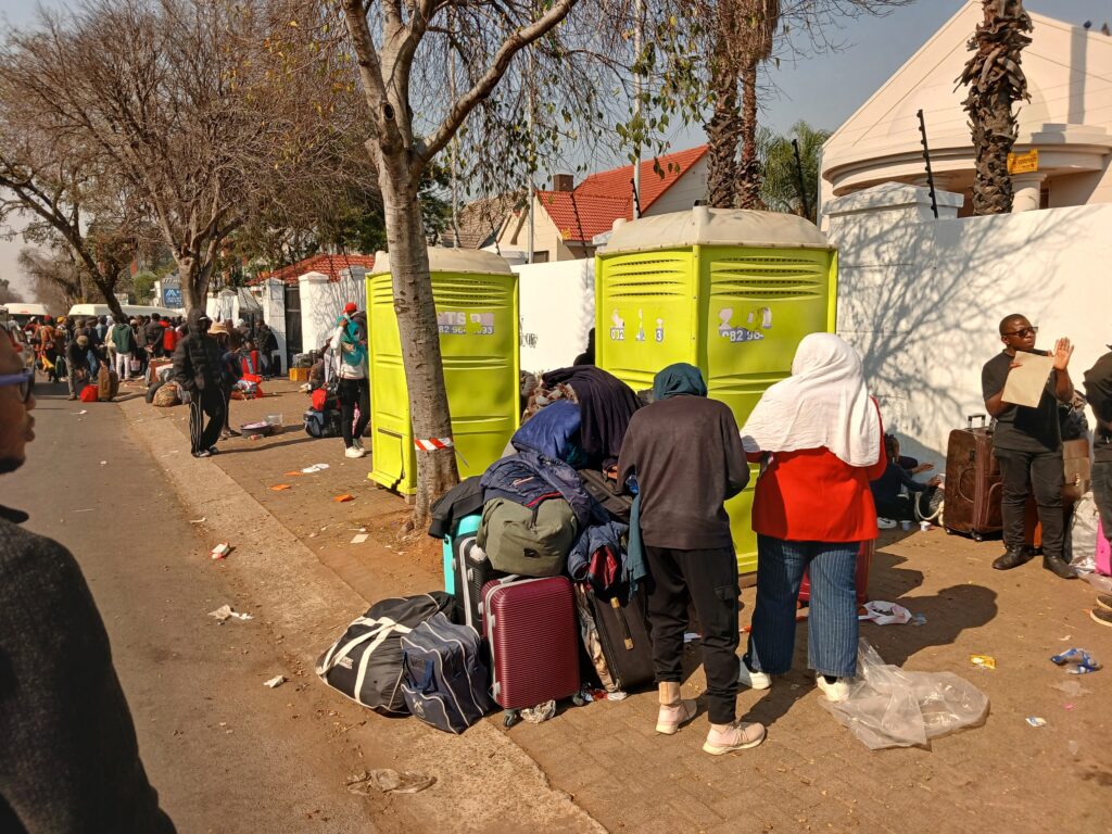 Nigerian citizens waiting for flight at the Nigeria embassy in Pretoria photos by Dimakatso Modipa 