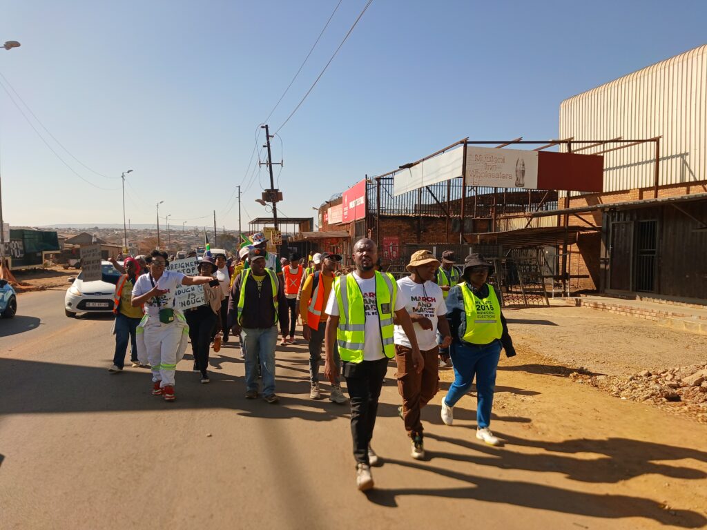 March and March Movement members joined by Operation Dudula members,  Put South Aftjca First movement and community of Nellmapius and Mamelodi at Silverton Police Station photos by Dimakatso Modipa 