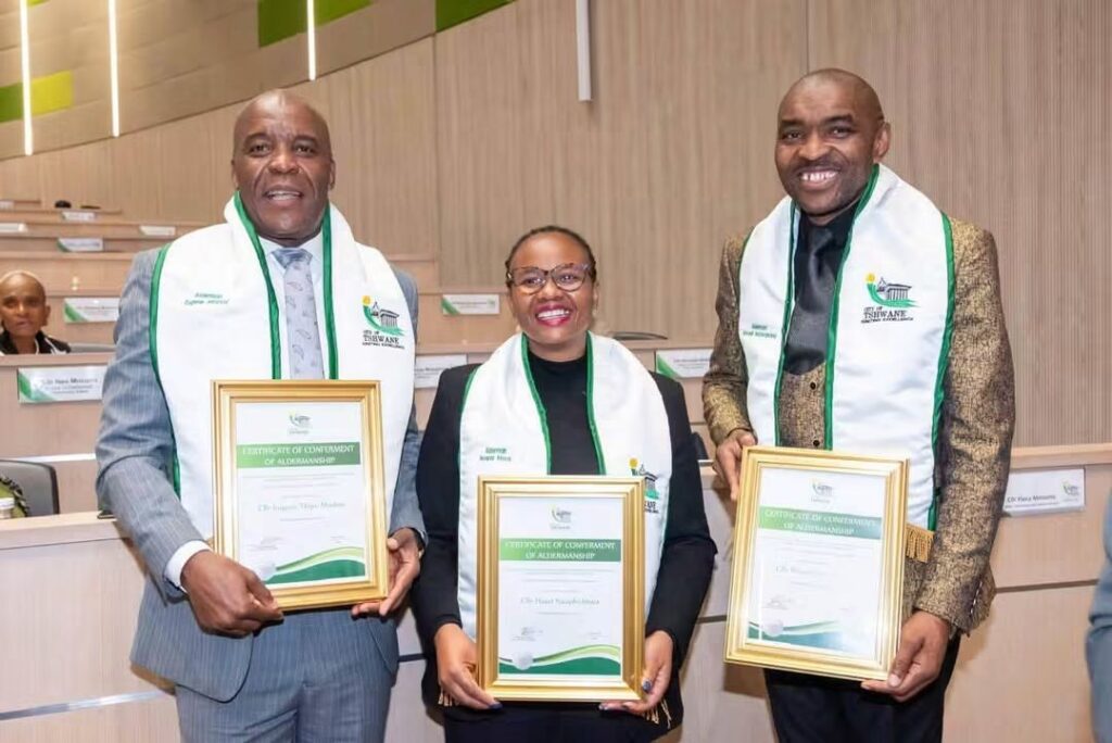 Tshwane councillors conferred with the title of Alderman during the City of Tshwane’s Council Meeting photos supplied 