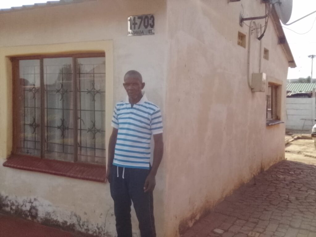Samuel Uoane outside the family home in Mamelodi East days before he and his children were evicted