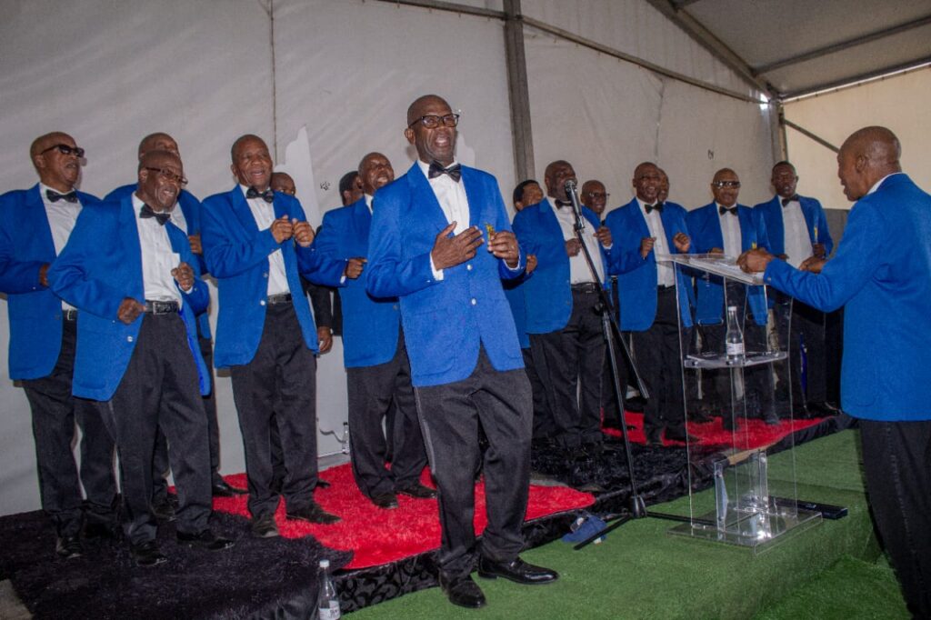 The spectacle - Abel Moyane leading his Pretoria Serenaders Male Voice Choir at the grand launch