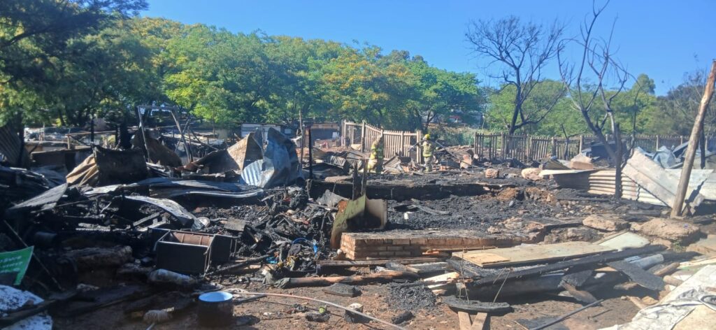 Multiple shacks destroyed by fire at Bagdad informal settlements in Salvokop photos supplied 