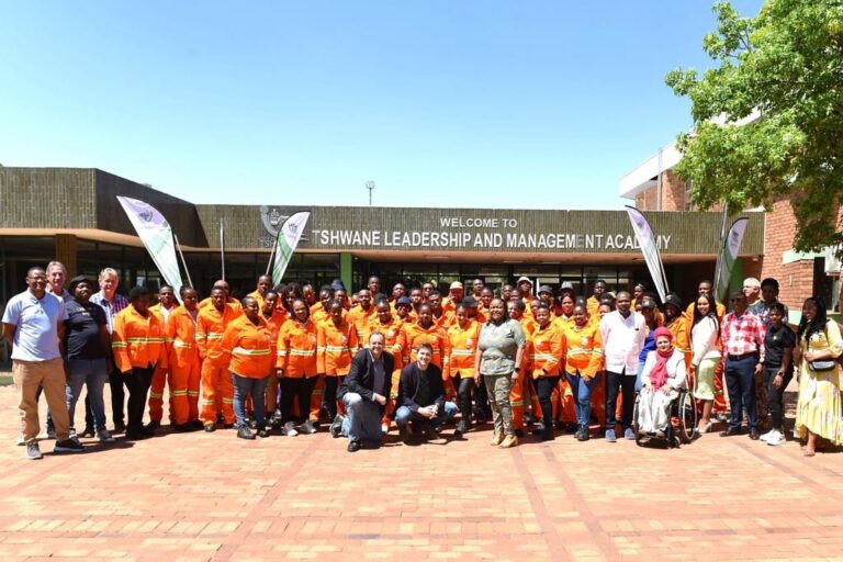 City of Tshwane mayor Ciliers Brink and MMC's with qualified artisans deployed by City