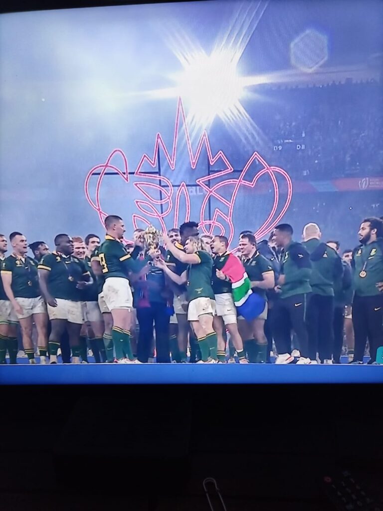 The rugby champion of the world cup Springbok in Paris, France photo supplied.