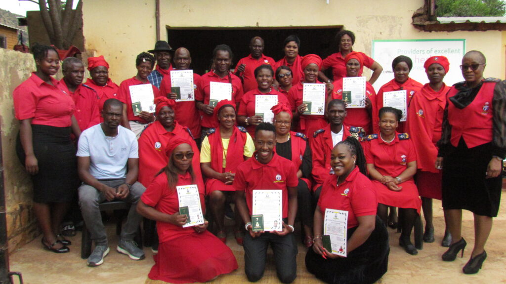 Members of THO and 13 traditional healers who received certificates and booklet in Lusaka Mamelodi east Tshwane