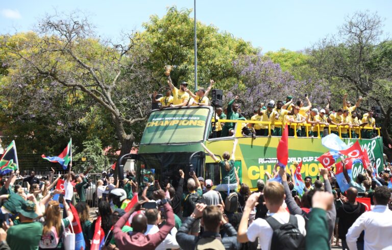 Springboks in Pretoria during the trophy tour on Thursday