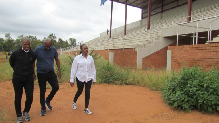 Deputy Mayor Nasiphi Mayo during her oversight inspection in Refilwe stadium, Cullinan Tshwane photo by Dimakatso Modipa