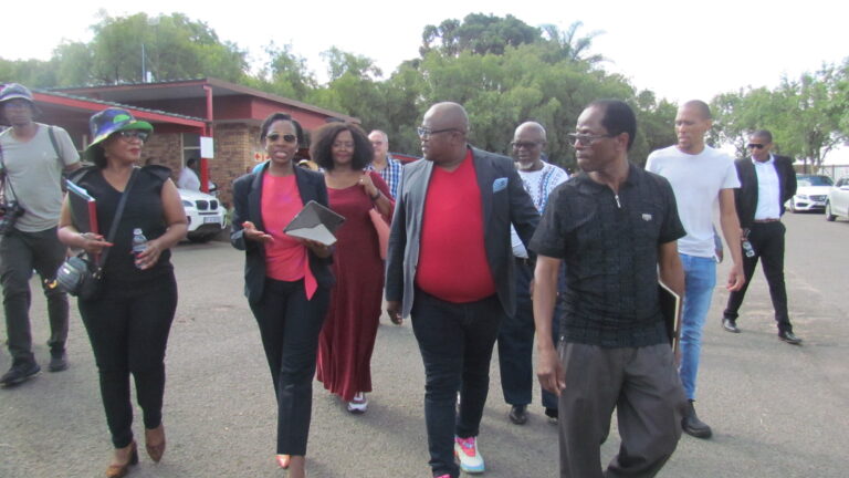 Public Protector Advocate Kholeka Gcaleka inspecting the Rooiwal wastewater treatment plant in Hammanskraal, Tshwane photo by Dimakatso Modipa
