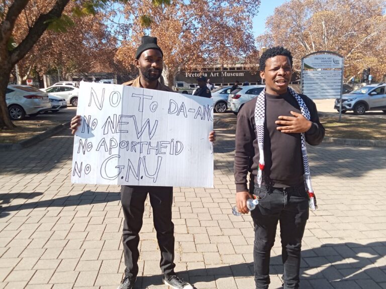 Masixole Mandela at the Pretoria Art Museum with Kabelo Mashabela from CAC photo by Dimakatso Modipa