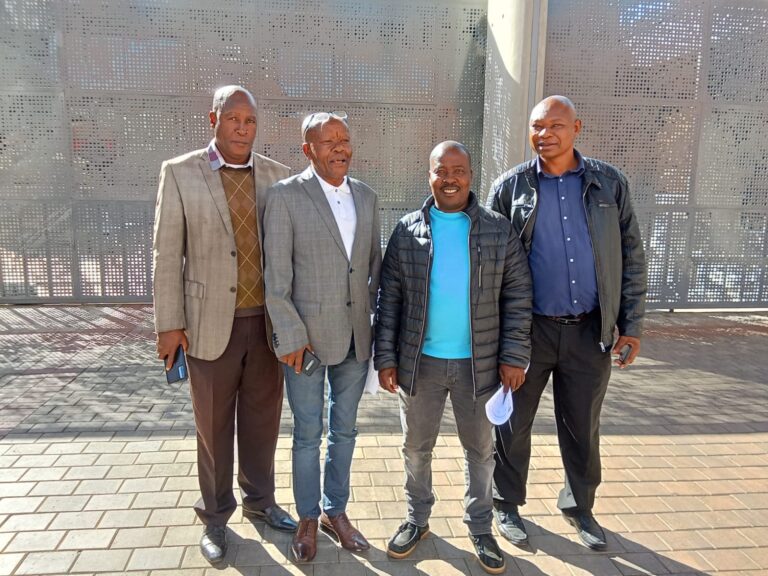 Some of the Menlyn taxi association ten members who were delegated to TRT technical response team David Tamana, Jabulani Johannes Skosana, Simon Masemola and Silas Koko photo by Dimakatso Modipa