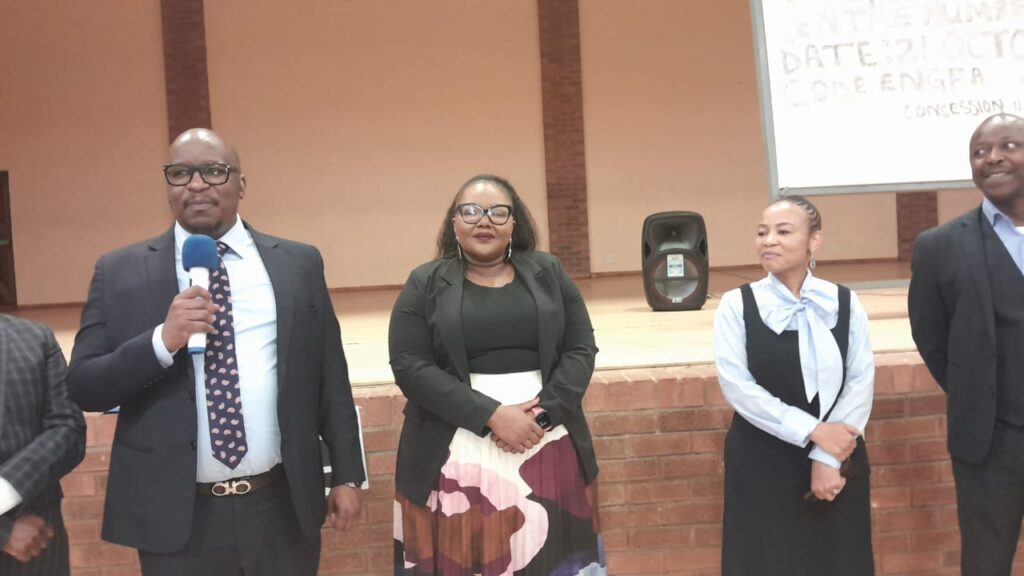 Gauteng MEC for education Matome Chiloane and Minister of Basic Education Siviwe Gwarube in Soshanguve east secondary school Tshwane