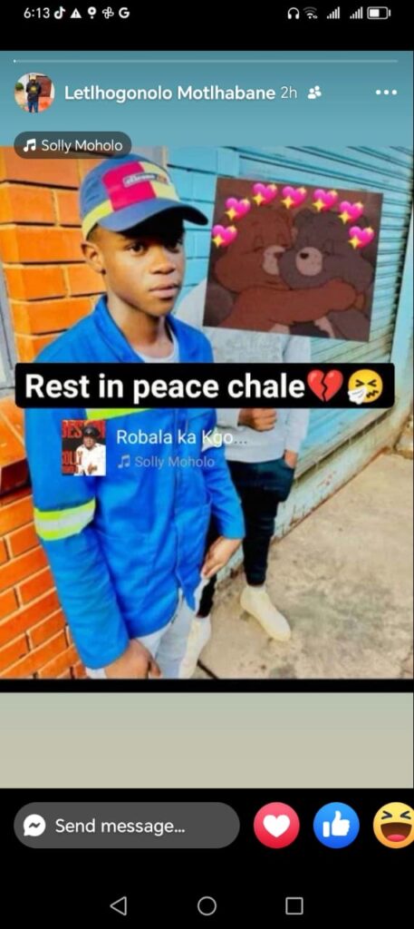 The late Ofentse Moganedi of Pelotona High School in Mabopane who committed suicide after the police, the SGB abd the school's principal apparently failed to protect him against bullies