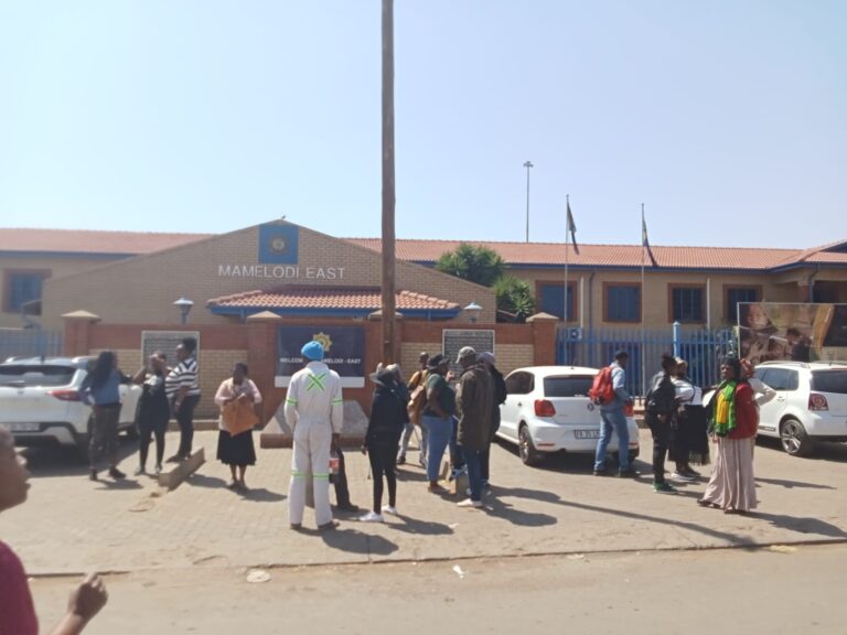 MK member outside Mamelodi east police station photo by Dimakatso Modipa