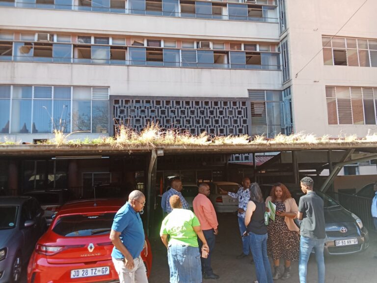 MMC for Corporate and Shared Services Kholofelo Morodi inspect bad building in the City of Tshwane photo by Dimakatso Modipa