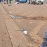 Paramedics and police officer at the crime scene after Mamelodi's "little kingpin of extortion" killed in Mams Mall in Mahube, Mamelodi east, Tshwane photo by Dimakatso Modipa