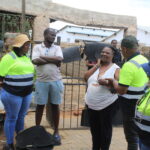 Operation Vali Car Wash led by deputy chief whip of councillors Collen Marishane joined by chairperson of economic development and ward 40 councillor Joel Masilela, ward 17 Pinky Lelaka, ward 6 Shiba Madansela, ward 86 Kholofelo Kgopotso engaging with landlord who rented car wash owners' photo by Dimakatso Modipa