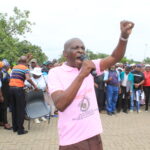 President of Concerned Residents for Service Delivery in Mamelodi Oupa Mtshweni adresses the residents of Mamelodi photo by Dimakatso Modipa
