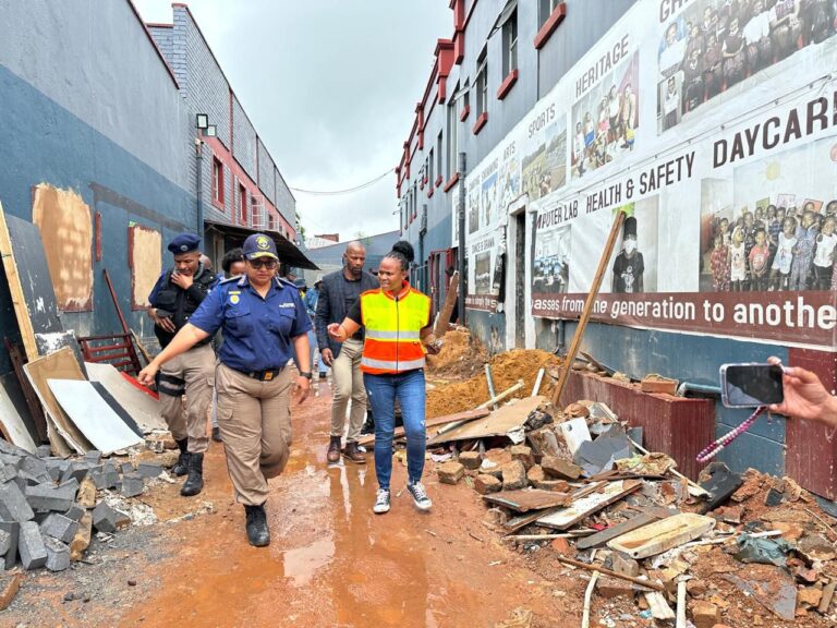 Mayor Dr Nasiphi Moya at an unregistered creche that is being renovated