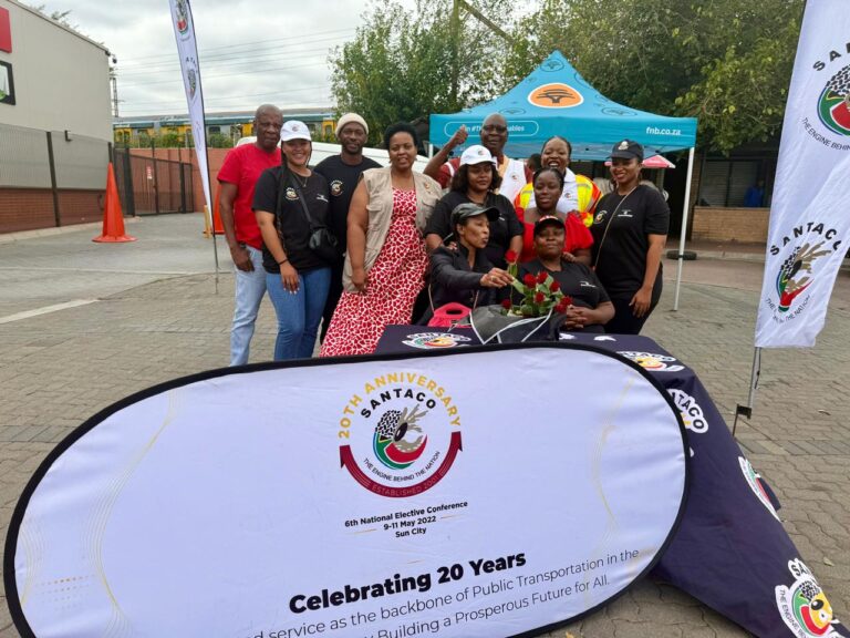 SANTACO members at Bosman taxi rank photo by Dimakatso Modipa