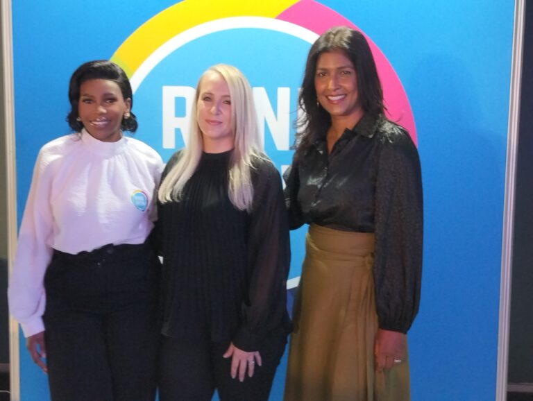 Zama Masikane marketing coordinator, CEO of Rand Show Adele Hartdegen and Projeni Pather founder of Mama Magic at launch of Rand Show in Nasrec Joburg photo by Dimakatso Modipa