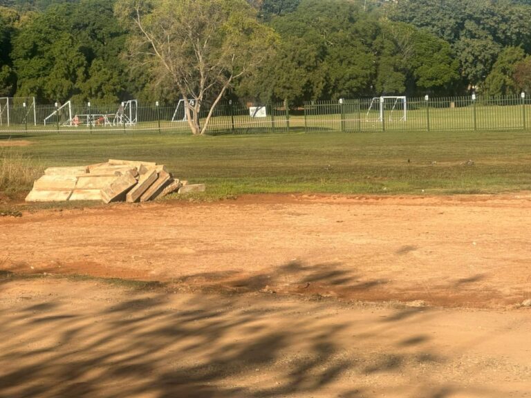 An illegal private helipad on municipal land opposite Waterkloof Primary School at the intersection of Julius Jeppe has been removed