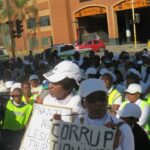 Members of LASCA and residents of Tshwane protest at Tshwane House