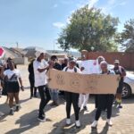 Members of Helping Hand Foundation and youth and community member march against GBV in Mamelodi east photo by Dimakatso Modipa