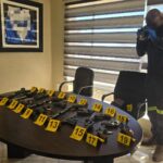 Some of the firearms found at private security companies seized photo supplied